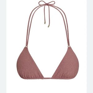 NWT Monday Swimwear Hanalei Top - Mauve Lurex Rib Size Large